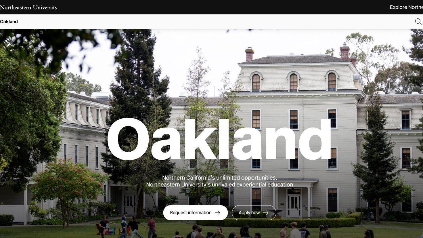 Screencap of the Oakland campus website home page