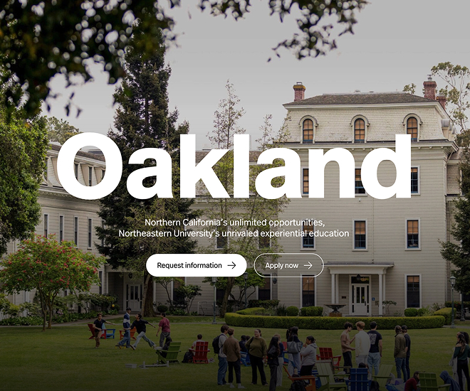 Screencap of the Oakland campus website home page