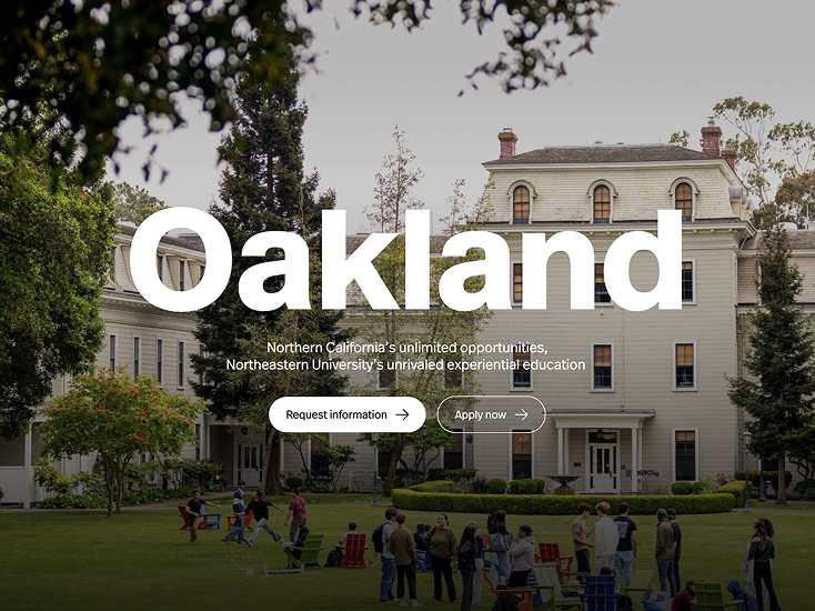 screenshot of the Oakland Northeastern home page
