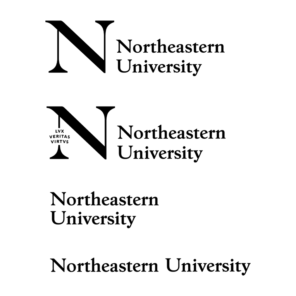 Northeastern's collection of primary logos