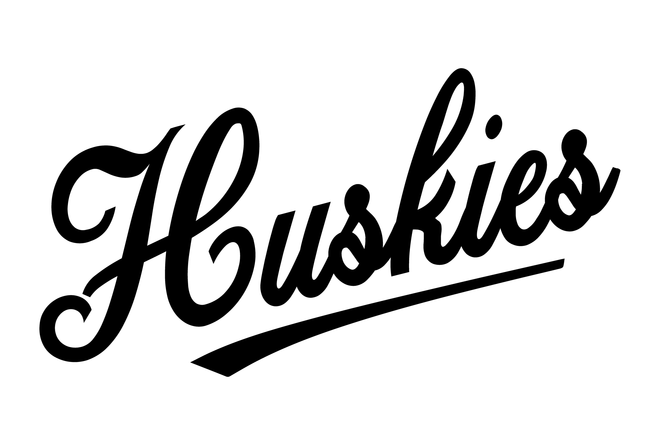 Black Huskies Script Wordmark example