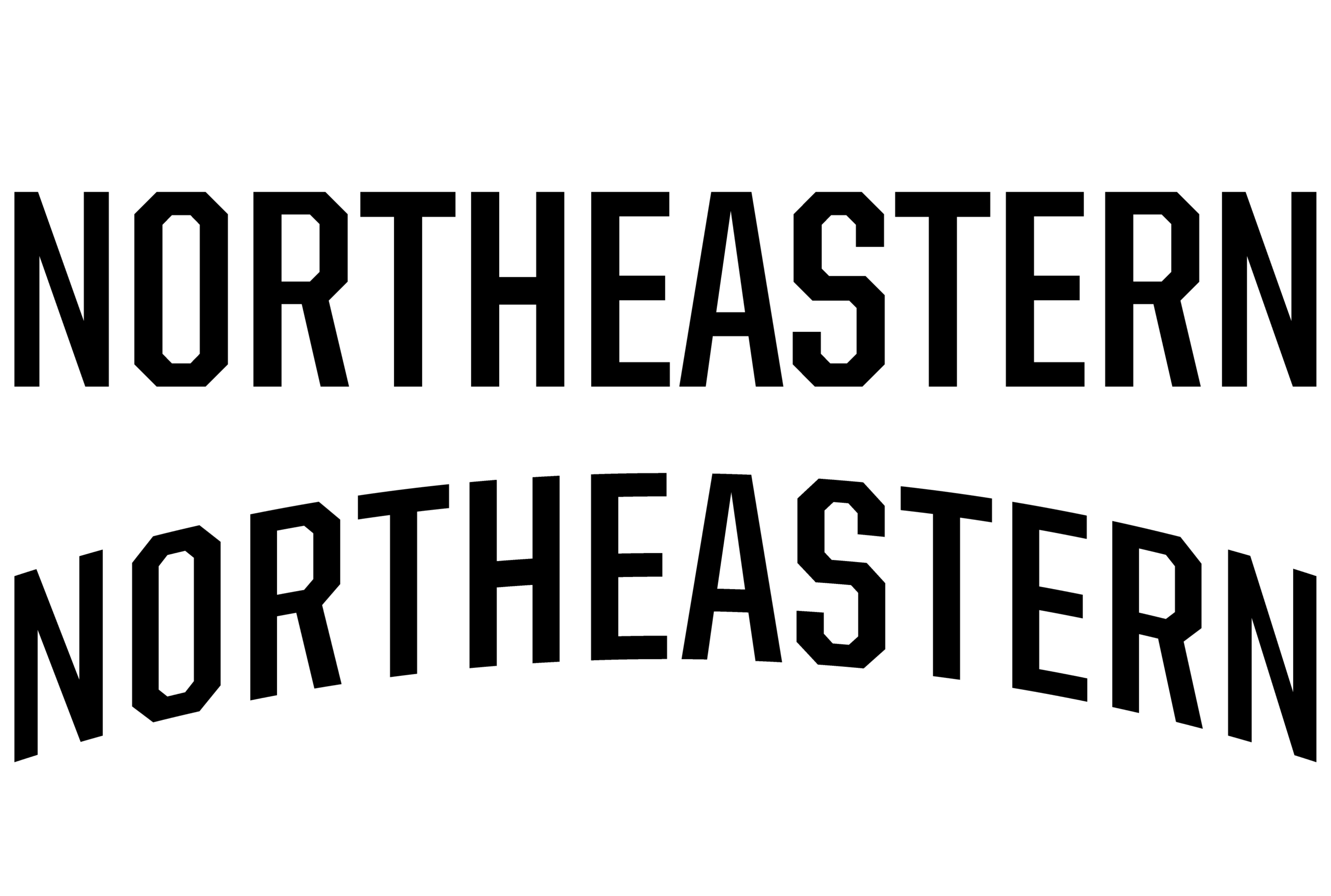 Black Northeastern Athletics Wordmark Example