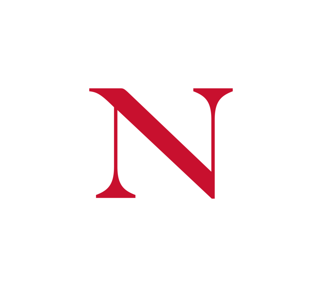 Red primary monogram northeastern logo example