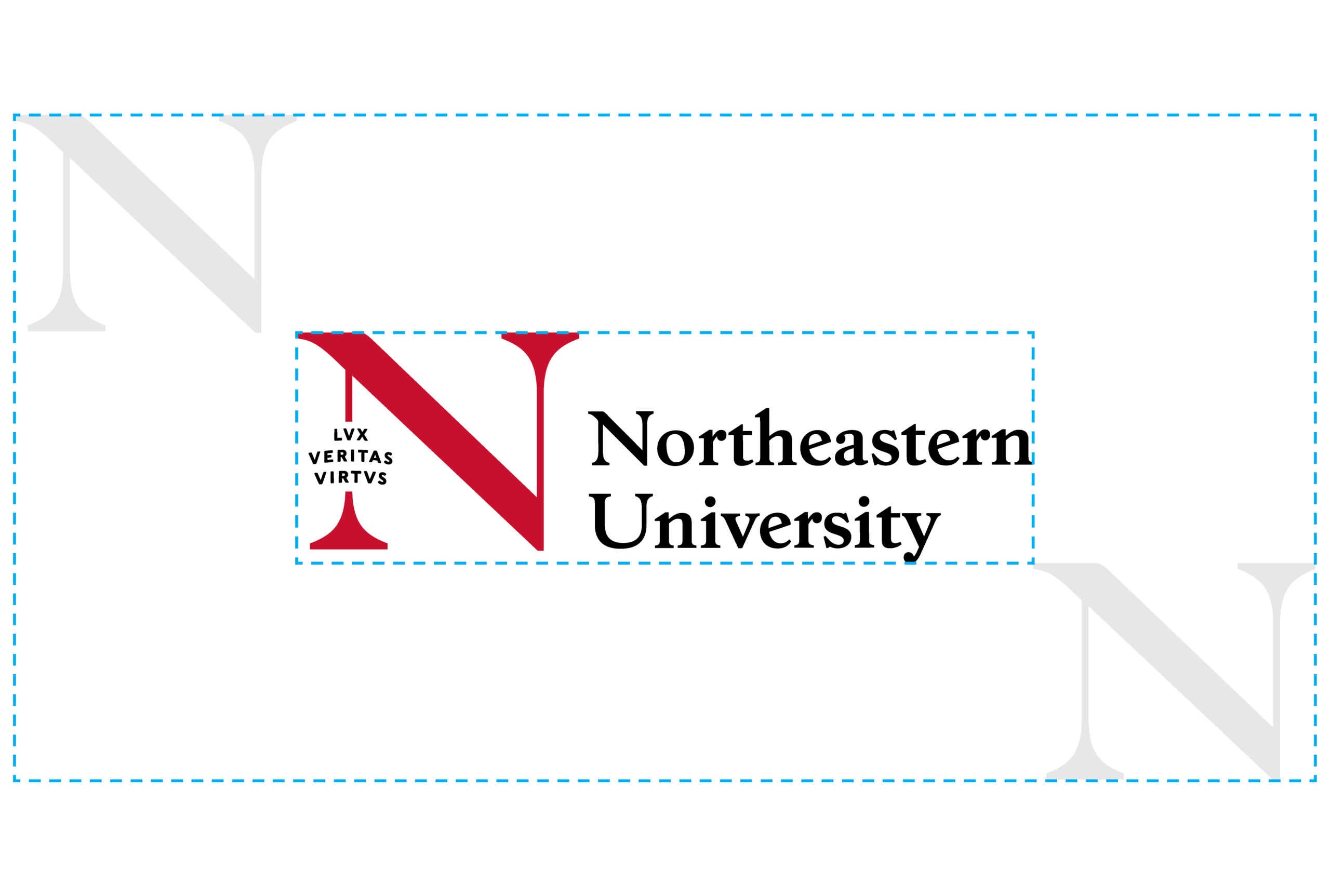 Clear space visual example around wordmarks