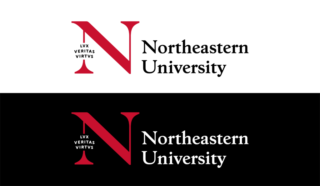Red Secondary northeastern university wordmark example
