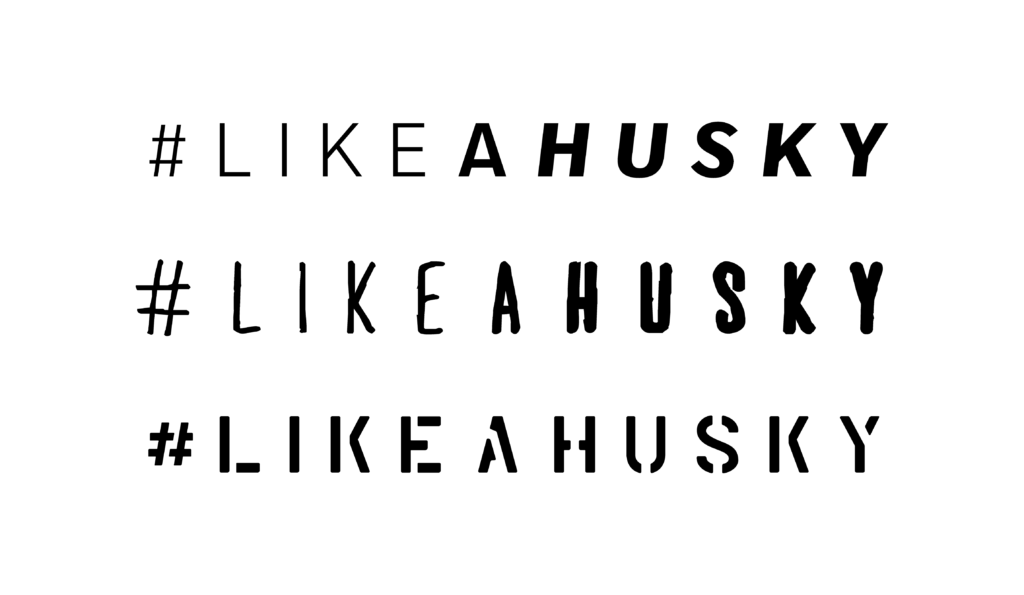 #likeahusky black wordmark example