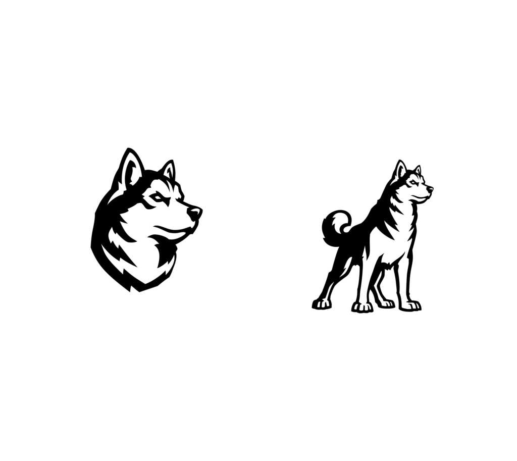 white monogram husky lockups example